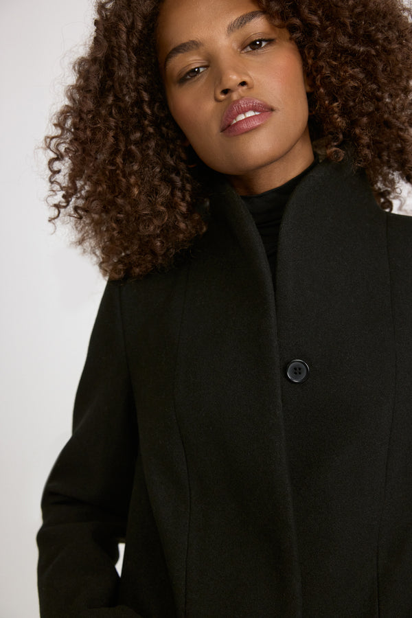 Laura Funnel Neck Wool Coat