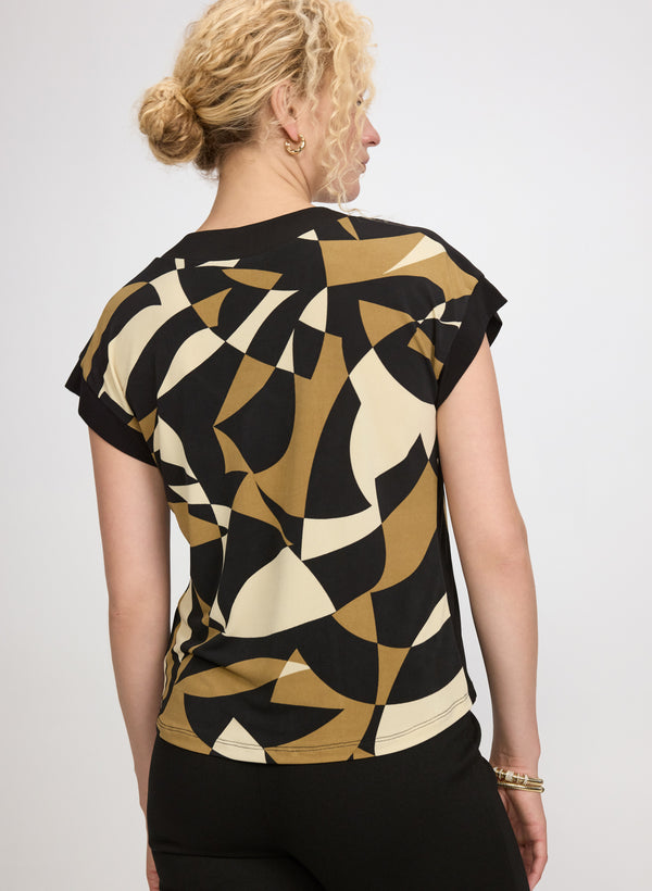 Laura Geometric Cap Sleeve Top
