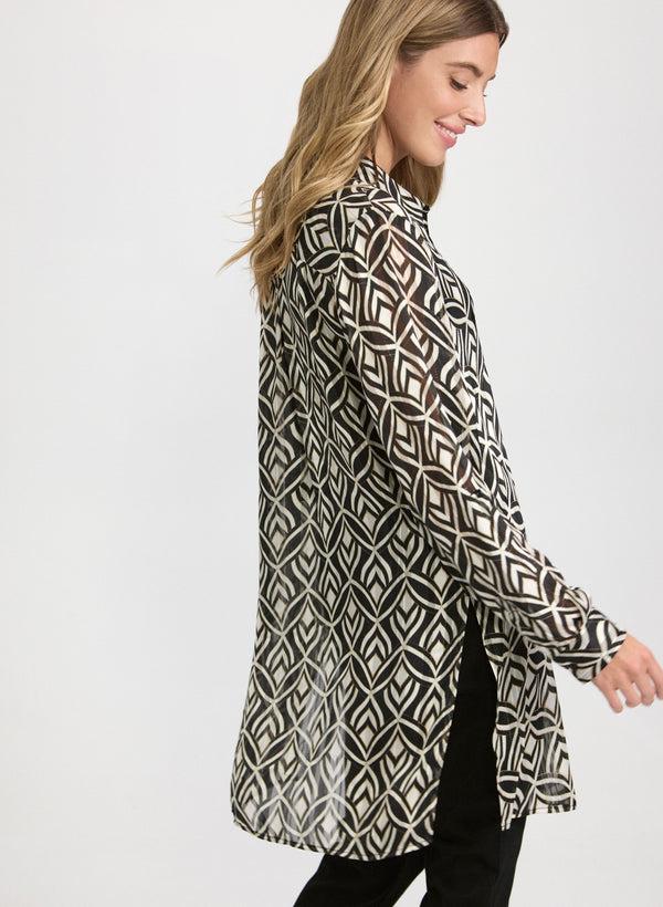 Laura Geometric Chiffon Blouse