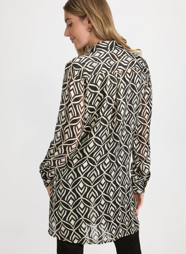 Laura Geometric Chiffon Blouse