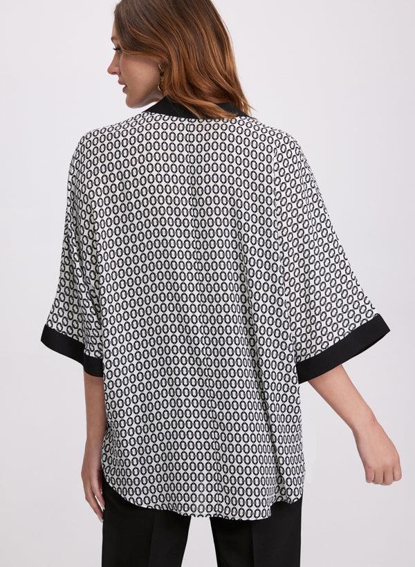 Laura Geometric Contrast Blouse