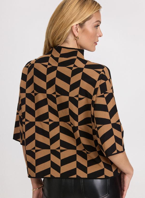 Laura Geometric Jacquard Pullover