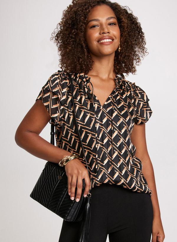 laura Geometric Print Blouse