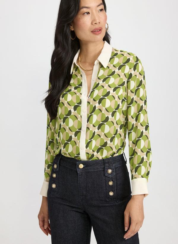 laura Geometric Print Blouse