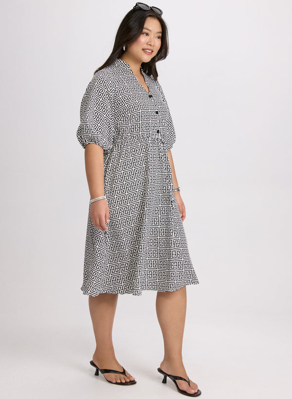 Laura Geometric Print Dress