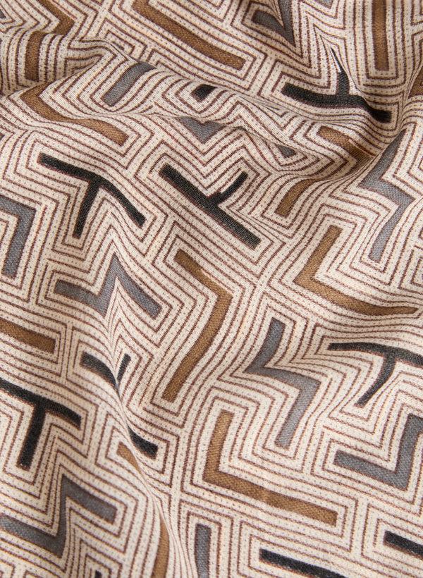 Laura Geometric Print Fringe Detail Scarf
