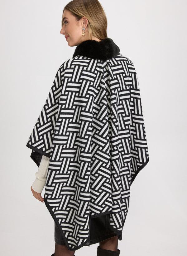 Laura Geometric Print Poncho