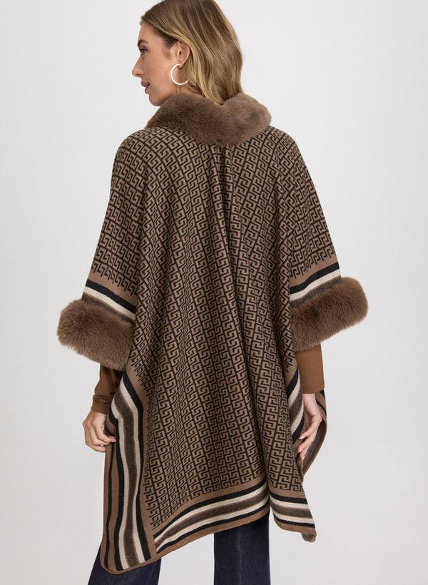 Laura Geometric Print Poncho