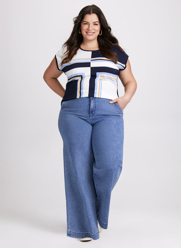 Laura Geometric Print Top