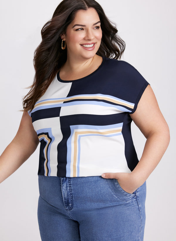 laura Geometric Print Top