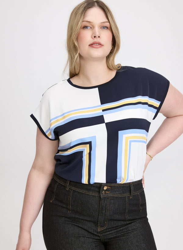 laura Geometric Print Top