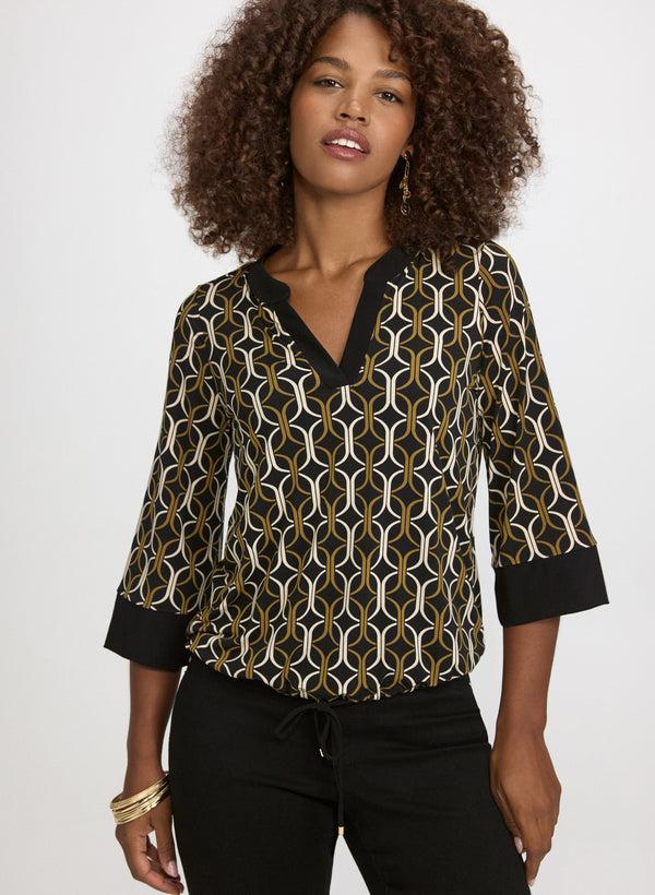 laura Geometric Print Top