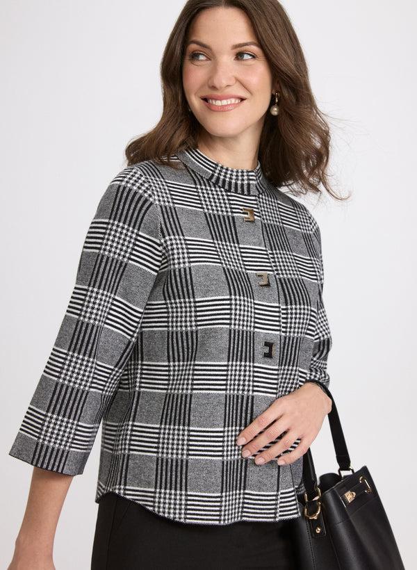 Laura Glen Check Swing Cardigan