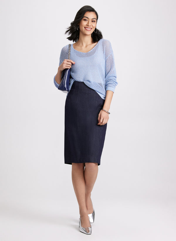 Laura Glitter Knit Open Weave Sweater