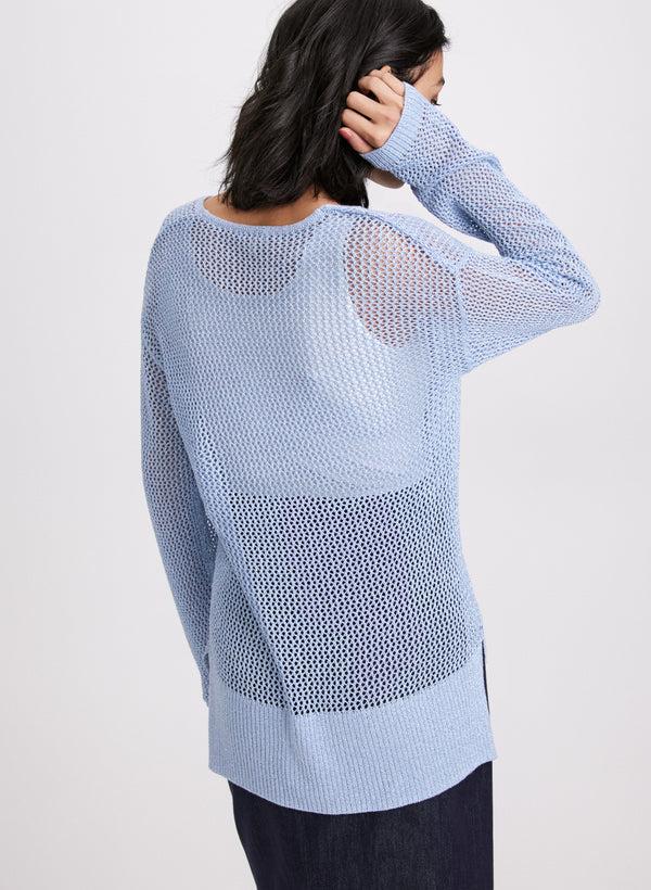 Laura Glitter Knit Open Weave Sweater