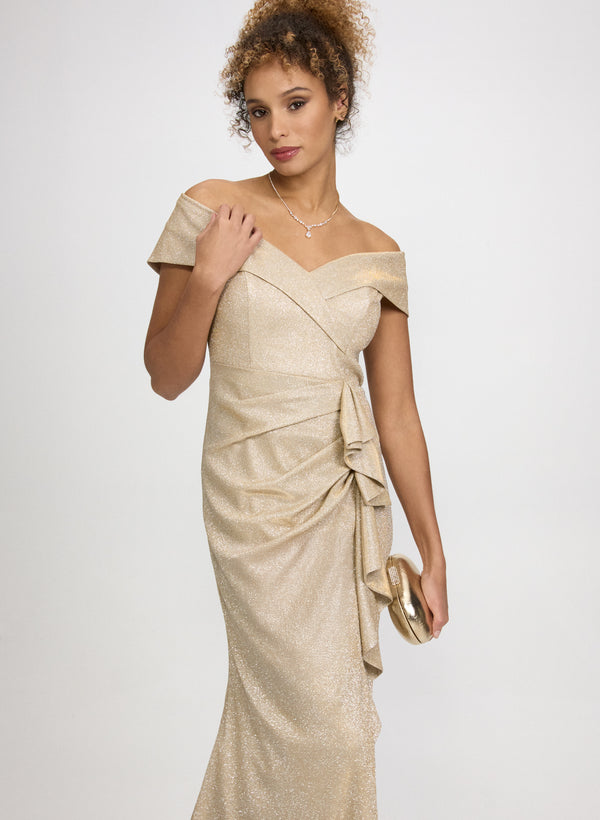 Laura Glitter Off-The-Shoulder Dress