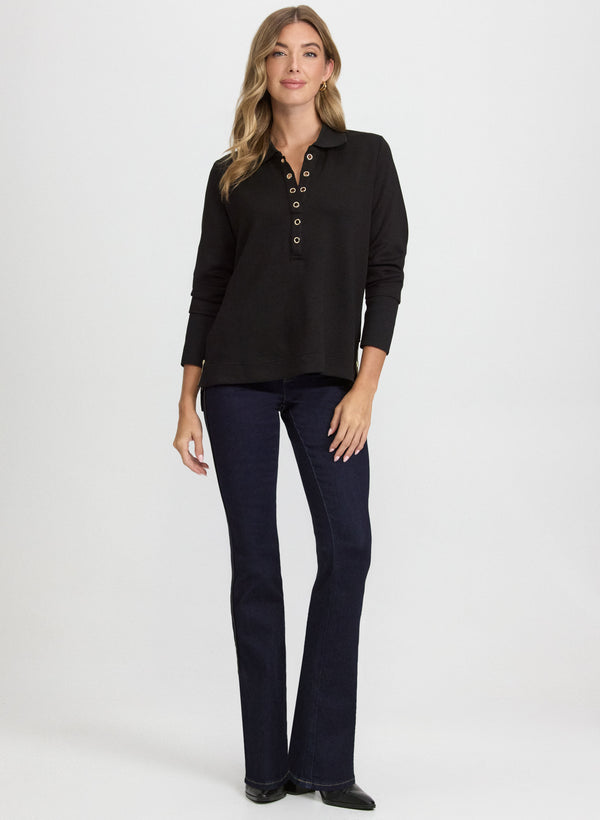 Laura Grommet Placket Top
