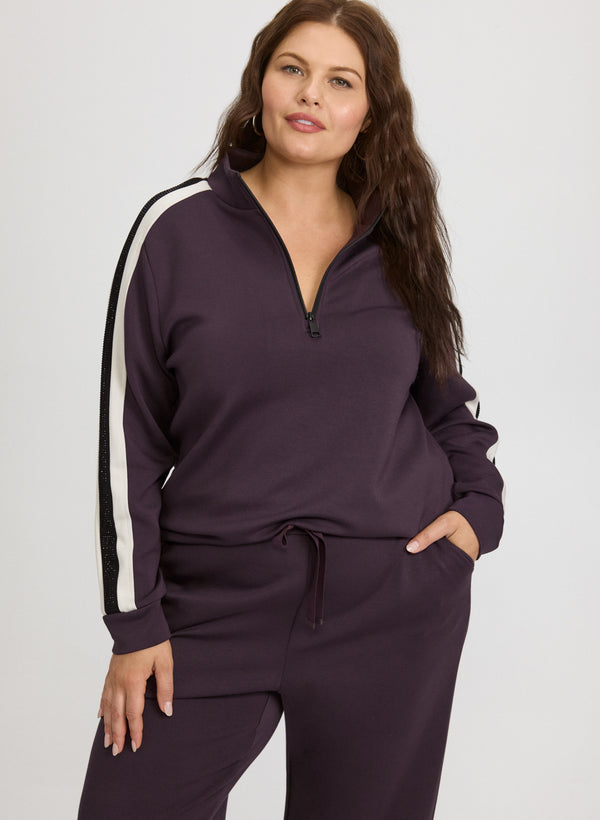laura Half-Zip Scuba Top