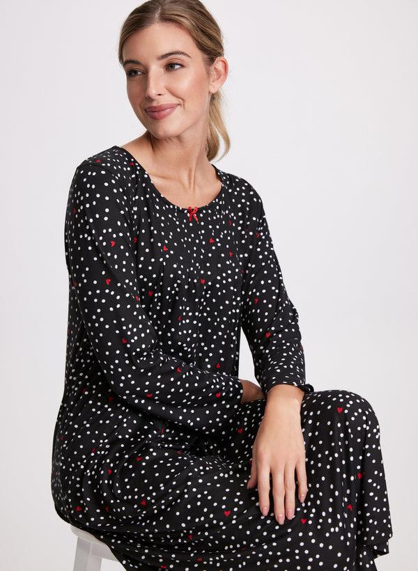 Laura Heart & Polka Dot Print Nightgown