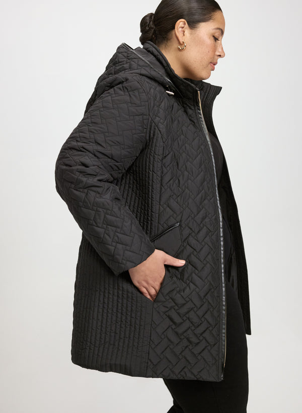 Laura Hooded Quilted Coat