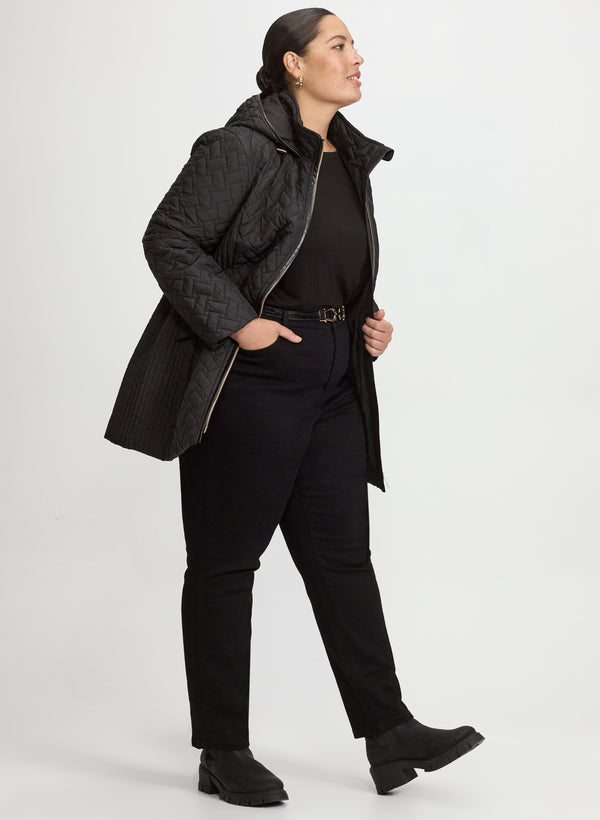 Laura Hooded Quilted Coat