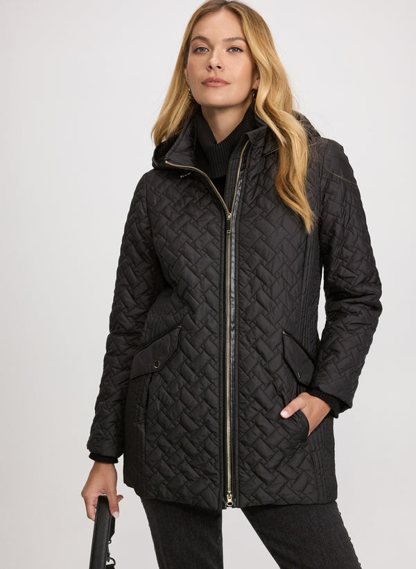 laura Hooded Quilted Coat