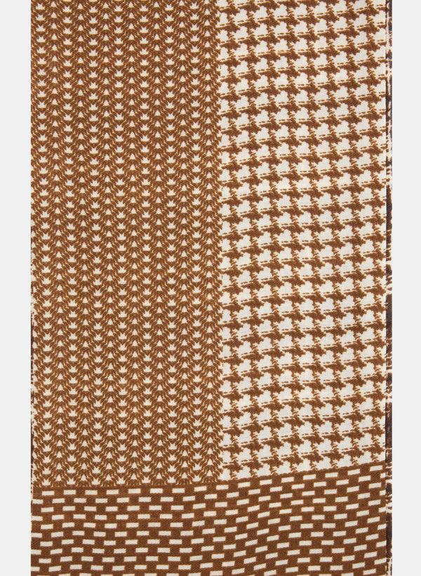 Laura Houndstooth & Plaid Print Scarf