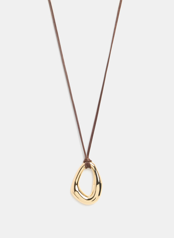 laura Irregular Open Hoop Cord Necklace