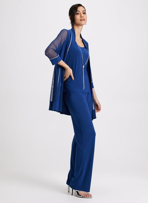 Laura Jacket Top Pants & Necklace Set