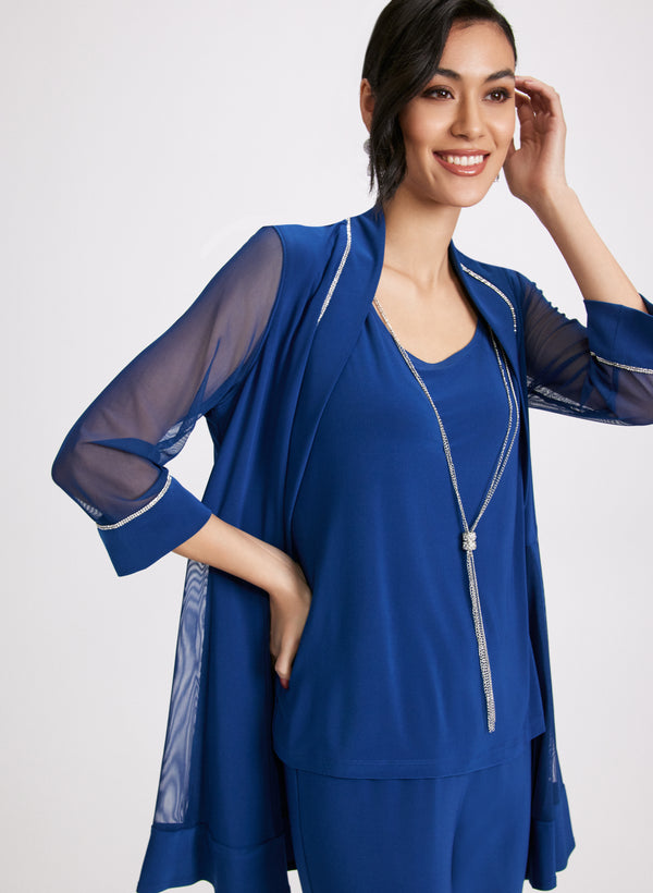 Laura Jacket Top Pants & Necklace Set