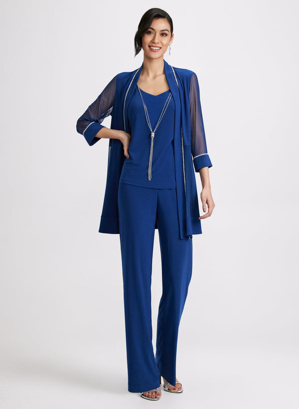 laura Jacket Top Pants & Necklace Set