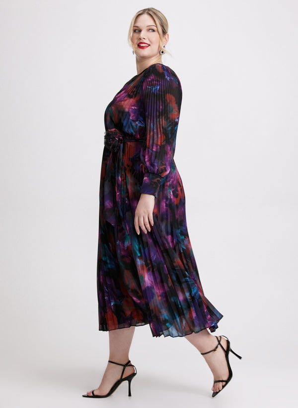 Laura Joseph Ribkoff - Floral Plissé Midi Dress