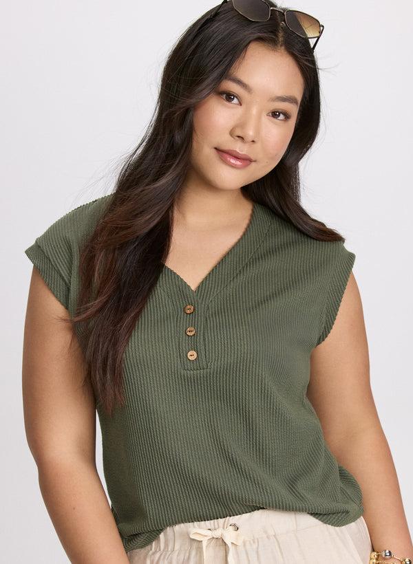 Laura Knit Cap Sleeve Top