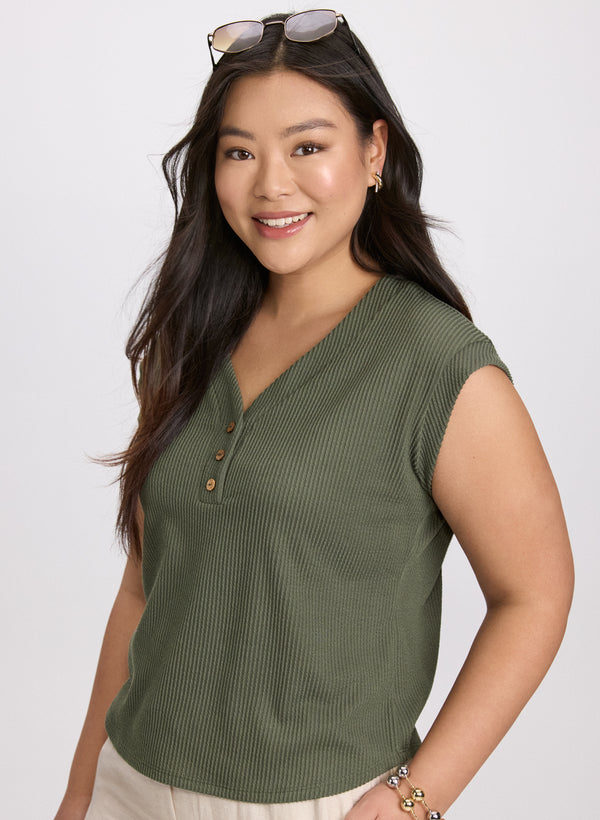 laura Knit Cap Sleeve Top