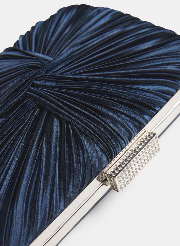 Laura Knot Satin Clutch