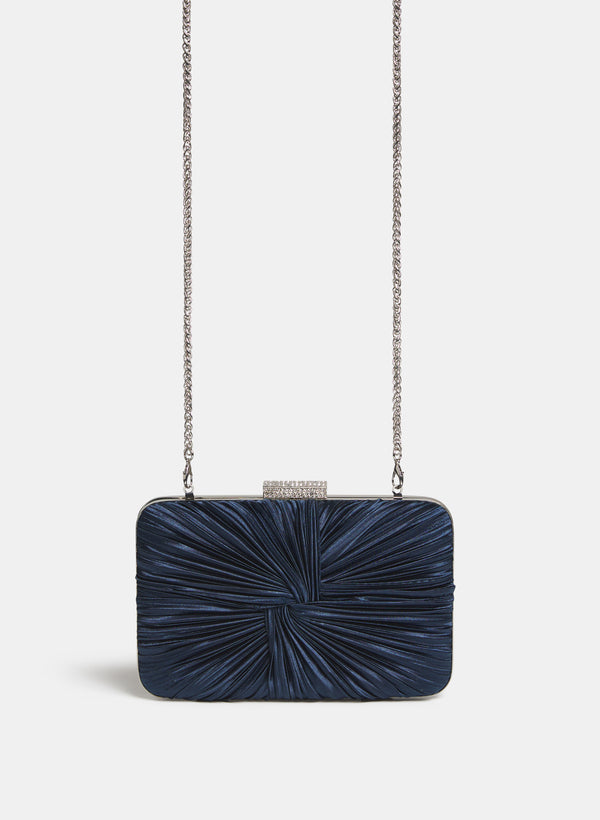 laura Knot Satin Clutch