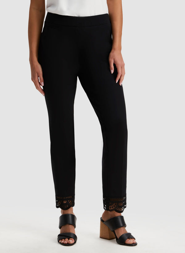 laura Lace Detail Pull-on Pants