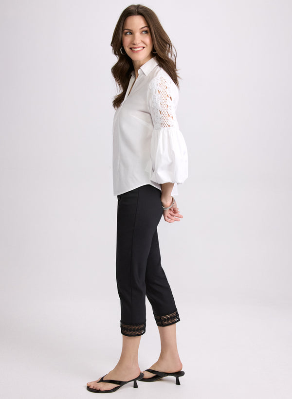 Laura Lace Trim Capris