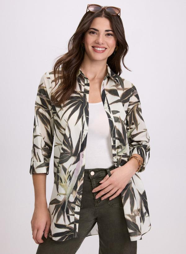 laura Leaf Print Blouse