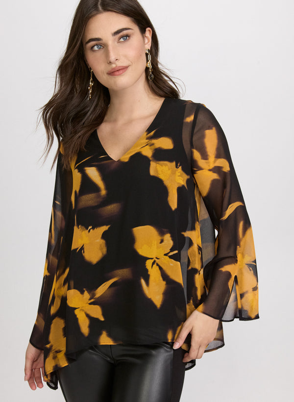 laura Leaf Print Blouse
