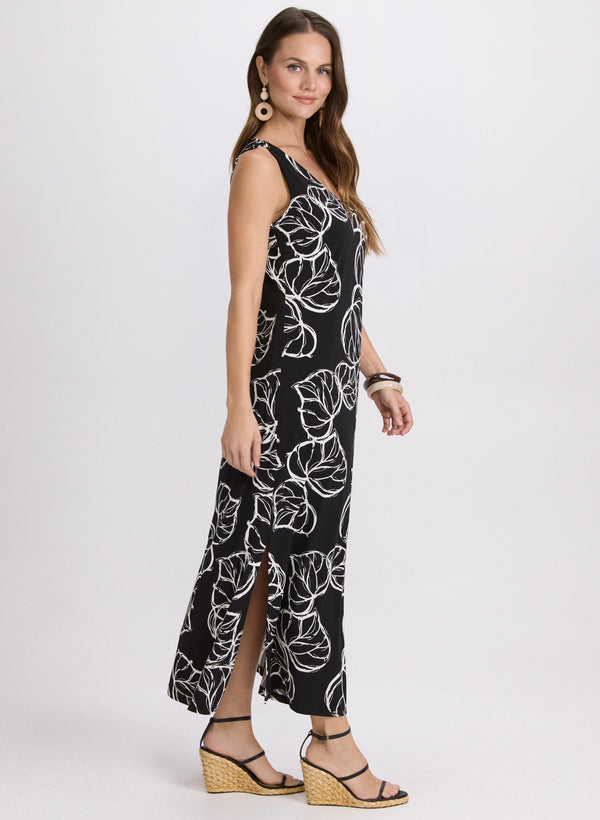 Laura Leaf Print Maxi Dress