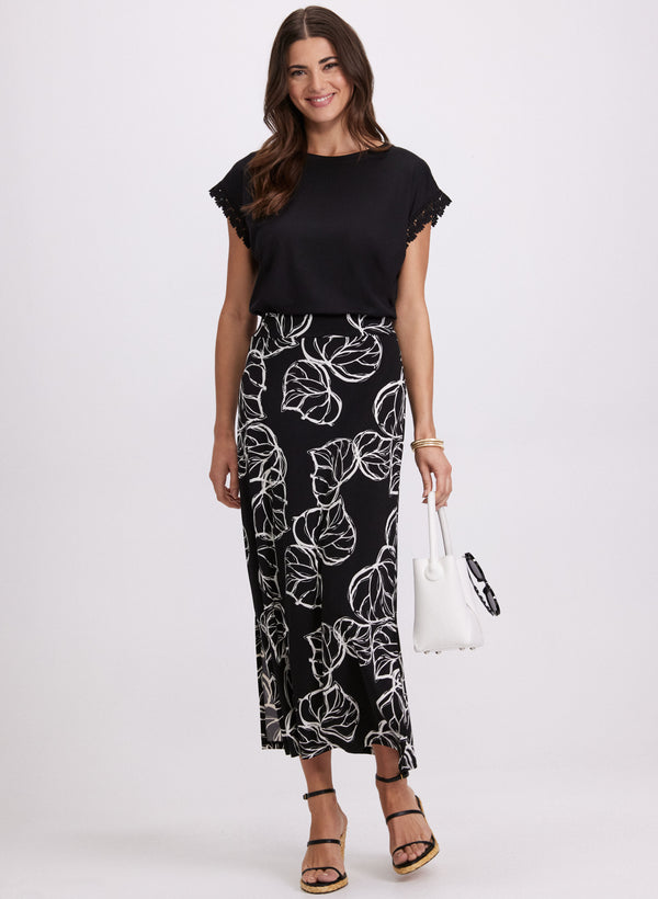 Laura Leaf Print Skirt