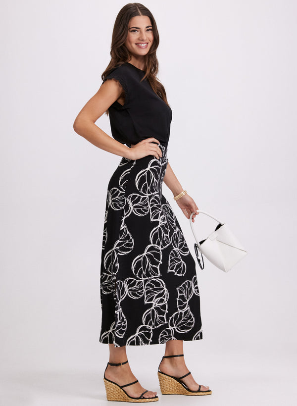 Laura Leaf Print Skirt