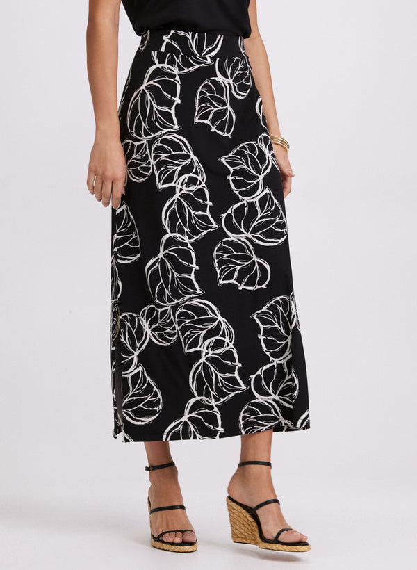 laura Leaf Print Skirt