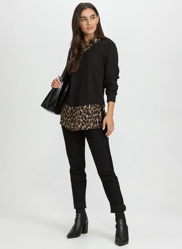 Laura Leopard Illusion Layered Top