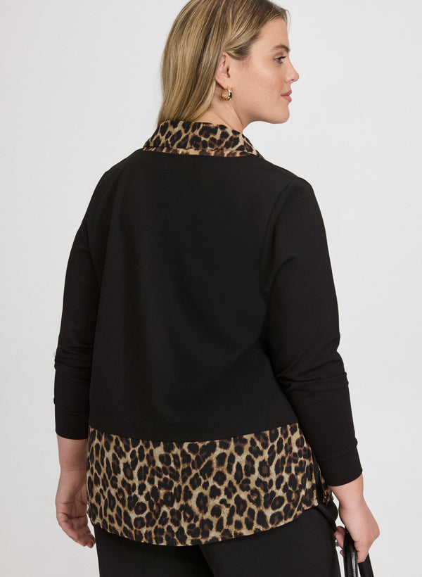 Laura Leopard Illusion Layered Top