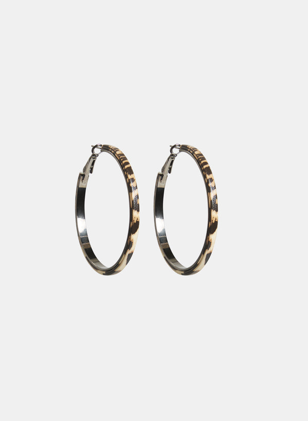 laura Leopard Print Hoop Earrings