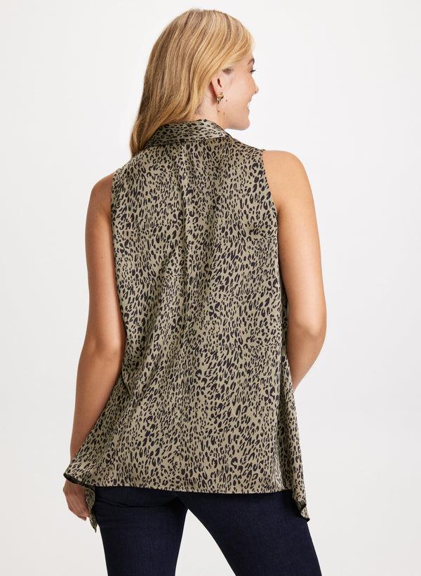 Laura Leopard Print Sleeveless Blouse
