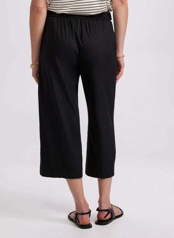 Laura Linen-Blend Wide-Leg Capris