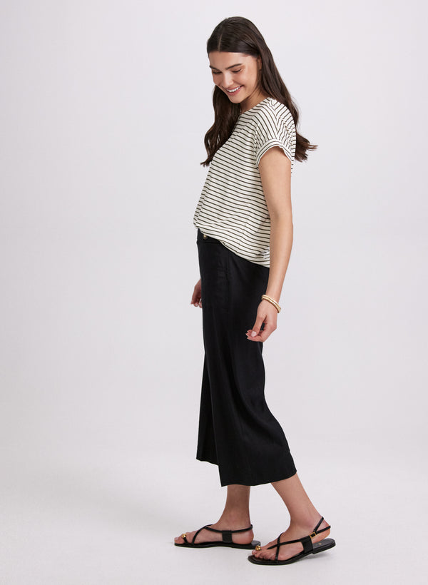 Laura Linen-Blend Wide-Leg Capris